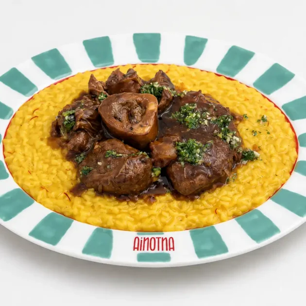 Risotto allo zafferano con ossobuco intero